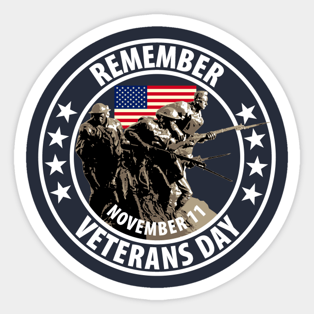 Remember Veterans Day Sticker by cartogram